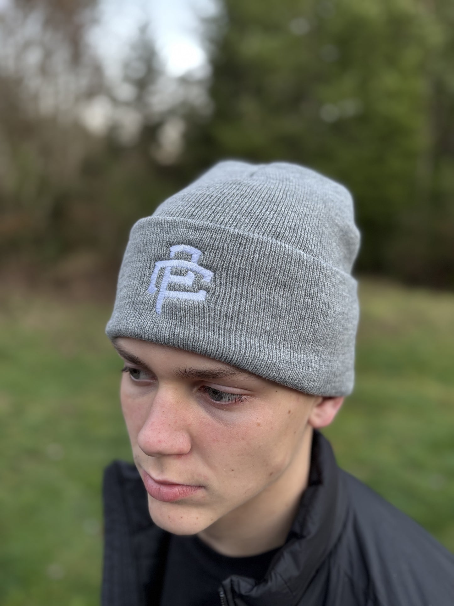 Players For Christ - Monogram Beanie Grey